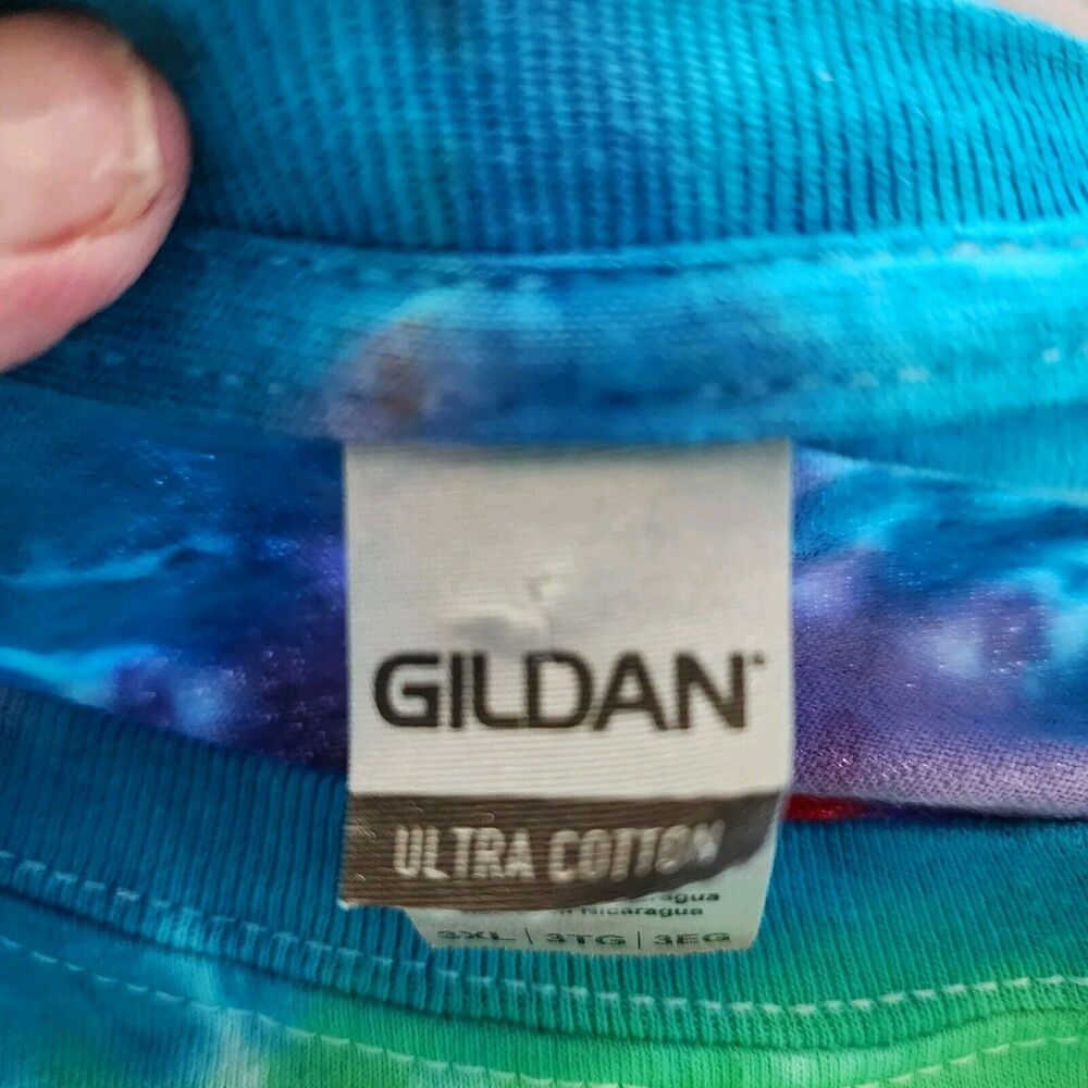 New w/out Tags Tie Dye 60s Vibe T-Shirt Gildon Unisex 3XL colorful peace symbol - Picture 2 of 15